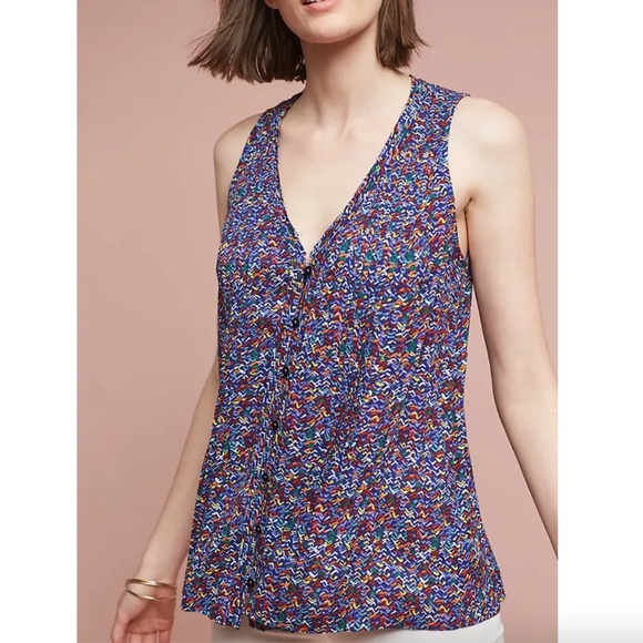 Maeve Tops - Anthropologie | Lila Pintuck Sleeveless Top Small